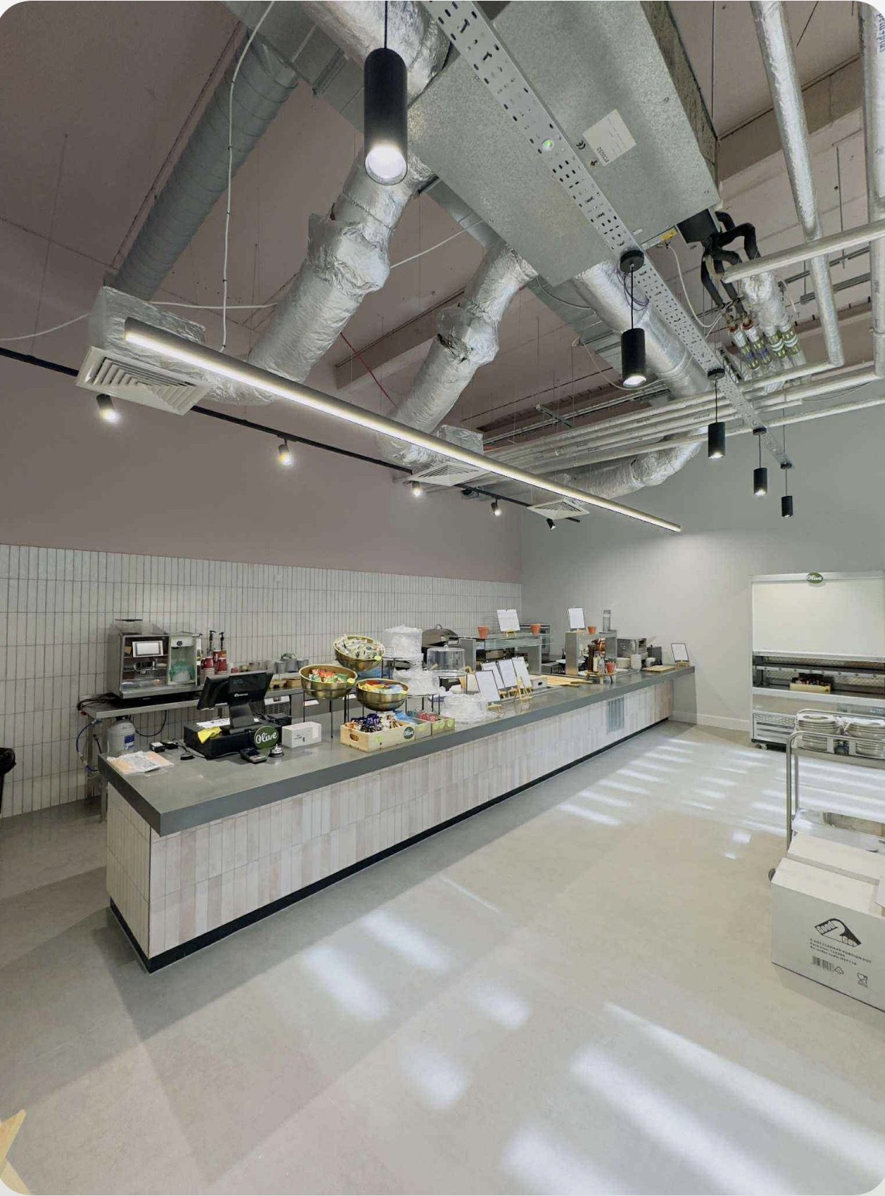 Completed cafe refurbishment interior
